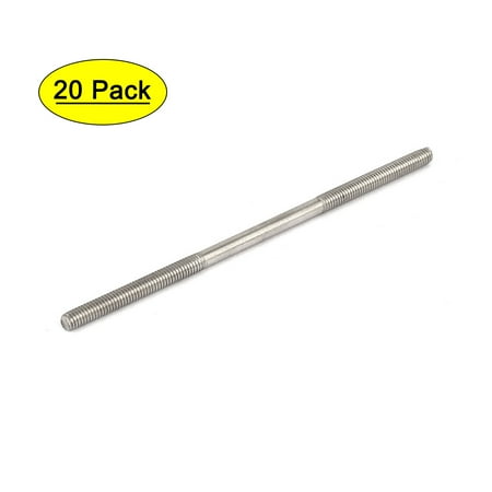 M3x70mm 304 Stainless Steel Double End Threaded Stud Screw Bolt 20pcs