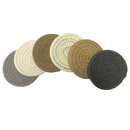 Pot Mat Trivets Set of 6 Hot Pot Holder Cotton Woven Coasters Round Placemats Heat Resistant Cup Mat Spoon Rest(4.3Inch)
Pot Mat Trivets Set of 6 Hot Pot Holder Cotton Woven Coasters Round Placemats Heat Resistant Cup Mat Spoon Rest(4.3Inch)