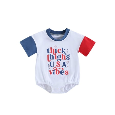 Bagilaanoe 4th of July Newborn Baby Boy Girl Rompers Letter Print Short Sleeve Bodysuit 6M 12M 18M 24M Infant Summer One Piece Short Jumpsuit for Independence Day
Bagilaanoe 4th of July Newborn Baby Boy Girl Rompers Letter Print Short Sleeve Bodysuit 6M 12M 18M 24M Infant Summer One Piece Short Jumpsuit for Independence Day