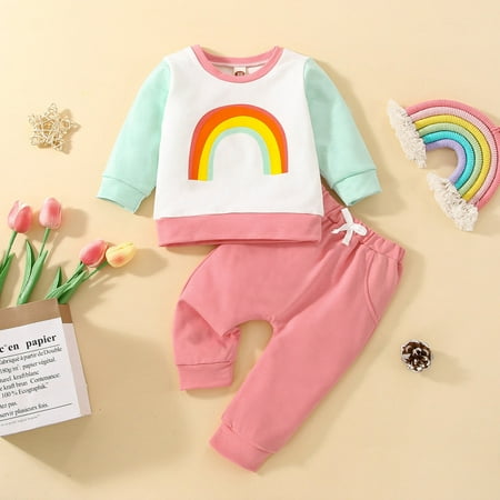 Hunpta Toddler Girls Patchwork Colour Long Sleeve Rainbow Pullover T Shirt Sweatshirt Tops Pants Outfits 
Hunpta Toddler Girls Patchwork Colour Long Sleeve Rainbow Pullover T Shirt Sweatshirt Tops Pants Outfits