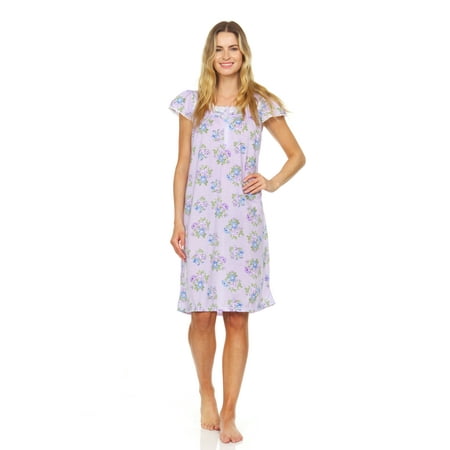 Lati Fashion Women Nightgowns Short Sleeve Female Nightgowns & Sleepshirts Purple M
Lati Fashion Women Nightgowns Short Sleeve Female Nightgowns & Sleepshirts Purple M
