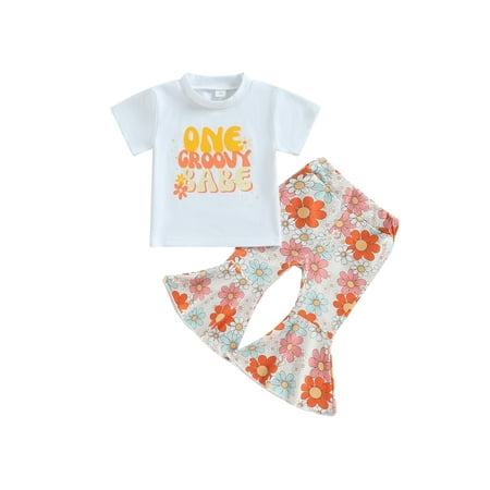 Toddler Baby Girl Bell Bottom Outfit Short Sleeve Letter Print T-Shirt Flower Flared Pants Birthday Summer Clothes
Toddler Baby Girl Bell Bottom Outfit Short Sleeve Letter Print T-Shirt Flower Flared Pants Birthday Summer Clothes