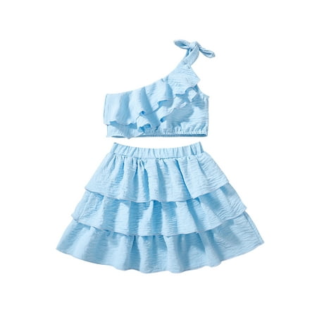 TheFound Toddler Baby Girl Summer Outfits One Shoulder Sleeveless Ruffle Crop Tops Layer Tutu Skirt Casual Clothes
TheFound Toddler Baby Girl Summer Outfits One Shoulder Sleeveless Ruffle Crop Tops Layer Tutu Skirt Casual Clothes