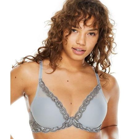 NATORI Stone Fog Feathers Contour Plunge Bra US 32B UK 32B NWOT