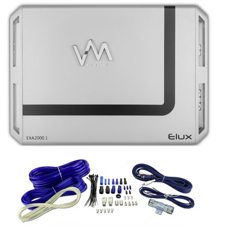 VM Audio EXA2000.1 2000W Mono Car Amplifier Power Amp + 4 Gauge Blue Wiring Kit VM Audio EXA2000.1 2000W Mono Car Amplifier Power Amp + 4 Gauge Blue Wiring Kit