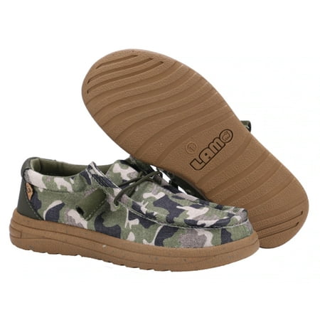 Lamo Youth Paulie Camo Size 12 Y Lace up Slip-on Moc Toe Loafers