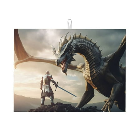 Large Dish Drying Mats for Kitchen Counter - Swordsman Cool Dragon 18x24In Anti-Slip Absorbent Microfiber Drying Mat for Kitchen Counter Mat Dish Rack Mat with Hanging Loop
Large Dish Drying Mats for Kitchen Counter - Swordsman Cool Dragon 18x24In Anti-Slip Absorbent Microfiber Drying Mat for Kitchen Counter Mat Dish Rack Mat with Hanging Loop