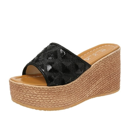 Sandals Women Fashion Summer Women Sandals Thick Bottom Wedge Heel Casual Fish Mouth Sequins Shiny Fish Mouth
Sandals Women Fashion Summer Women Sandals Thick Bottom Wedge Heel Casual Fish Mouth Sequins Shiny Fish Mouth