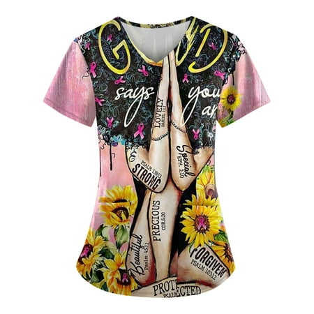 TKing Fashion Women Plus Size Scrubs Top V-Neck Short Sleeve Animal Print Pockets Work Blouse for Women Pink 4XL
TKing Fashion Women Plus Size Scrubs Top V-Neck Short Sleeve Animal Print Pockets Work Blouse for Women Pink 4XL