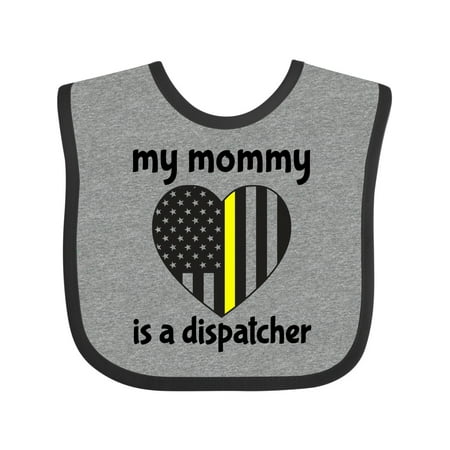 Inktastic Dispatcher Mom Emergency Gold Line Flag Gift Baby Boy or Baby Girl Bib