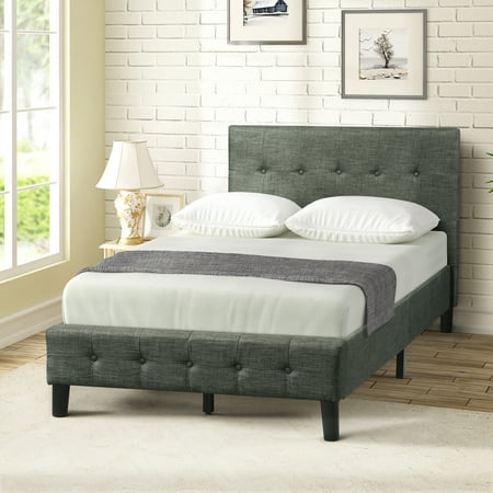 Platform Bed Frame, Twin Bed Frame with Headboard, Heavy Duty Fabric Upholstered Bed Frame/Mattress Foundation with Wood Slat Support for Adults Teens Children, No Box Spring Required, L545