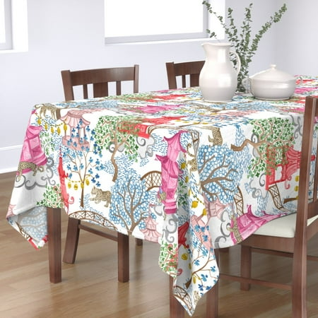 Cotton Sateen Tablecloth 70 x 90 - Party Leopards Pagoda Forest Blue Teal Trees Toile Chinoiserie Print Custom Table Linens by Spoonflower
Cotton Sateen Tablecloth 70 x 90 - Party Leopards Pagoda Forest Blue Teal Trees Toile Chinoiserie Print Custom Table Linens by Spoonflower