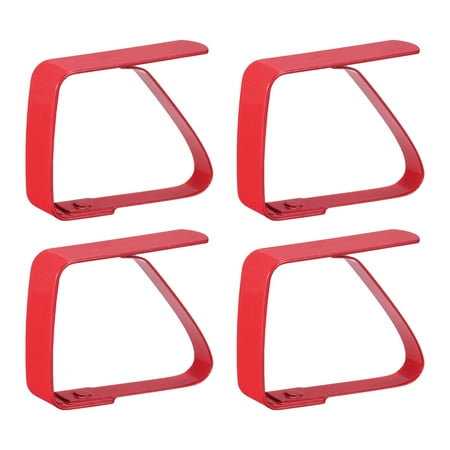 Uxcell 50mm x 40mm 420 Stainless Steel Tablecloth Clips Red 4 Pack