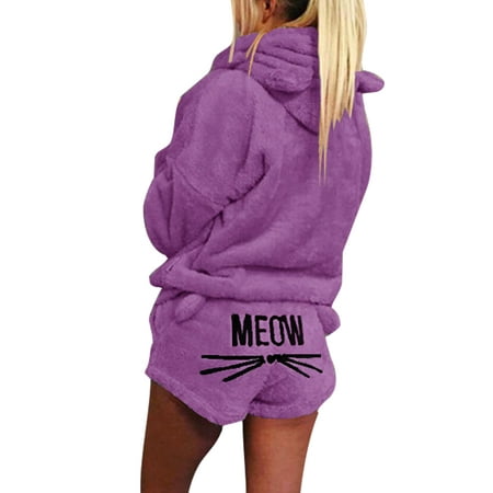 Avamo Women Pajamas Sets Pocket Sleepwear Hooded Nightwear Fleece Lined Two Pieces Outfits Lounge Set Casual Tops And Shorts Purple 4XL
Avamo Women Pajamas Sets Pocket Sleepwear Hooded Nightwear Fleece Lined Two Pieces Outfits Lounge Set Casual Tops And Shorts Purple 4XL