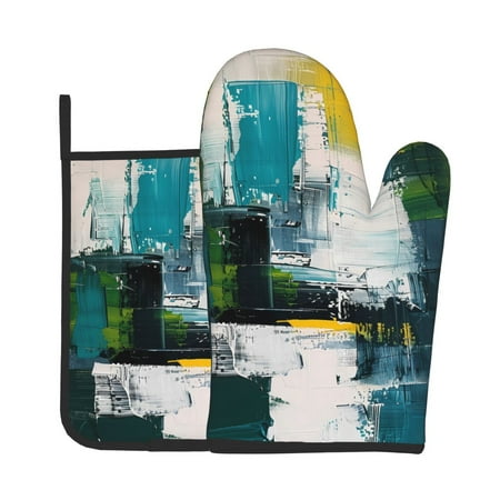 Junzan Abstract Brushstrokes Green Blue Pattern Oven Mitts and Pot Holders 2 pcs Set Potholders BBQ Gloves Long Kitchen Oven Glove for Cooking Baking Grilling (2-Piece Set 11 Inch)
Junzan Abstract Brushstrokes Green Blue Pattern Oven Mitts and Pot Holders 2 pcs Set Potholders BBQ Gloves Long Kitchen Oven Glove for Cooking Baking Grilling (2-Piece Set 11 Inch)