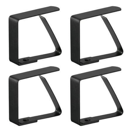 Uxcell 50mm x 40mm 420 Stainless Steel Tablecloth Clips Black 4 Pack