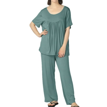 Homgro Women s Soft Plus Size Pajama Set Cotton Short Sleeve Pant Pj Set Fall Lightweight Summer Spring Lounge Set Green 4X-Large
Homgro Women s Soft Plus Size Pajama Set Cotton Short Sleeve Pant Pj Set Fall Lightweight Summer Spring Lounge Set Green 4X-Large