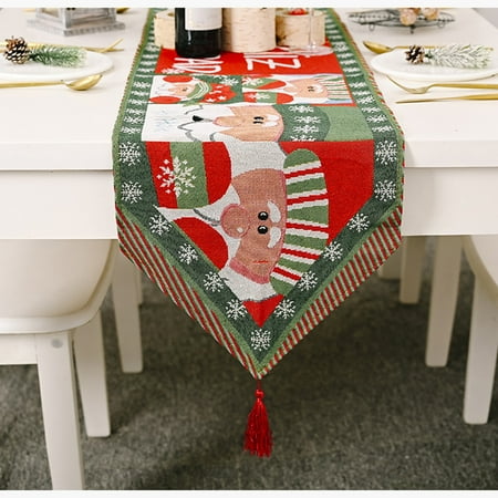 Christmas Woven Table Runner Table Cloth Table Decoration Fabric For Family Gathering Dinner Party A
Christmas Woven Table Runner Table Cloth Table Decoration Fabric For Family Gathering Dinner Party A