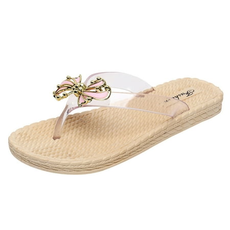 Youmylove Bow Knot Flip Flops Women Transparent Fashion Flat Bottom Anti Wear Soft Bottom Comfortable Wear Sandals Summer Comfy Beach Outdoor Walking Footwear
Youmylove Bow Knot Flip Flops Women Transparent Fashion Flat Bottom Anti Wear Soft Bottom Comfortable Wear Sandals Summer Comfy Beach Outdoor Walking Footwear