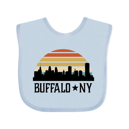Inktastic Buffalo New York Skyline Retro Gift Baby Boy or Baby Girl Bib