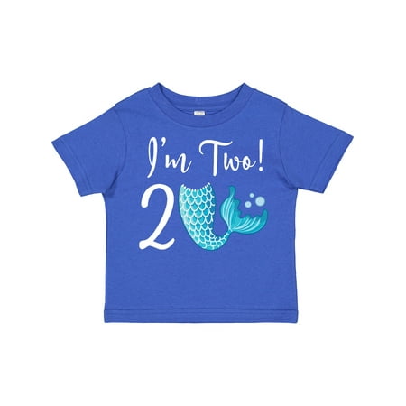 Inktastic 2nd Birthday Mermaid Party Gift Toddler Toddler Girl T-Shirt