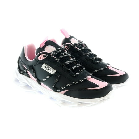 Versace Jeans Couture Low Top Lace Up Athletic Black/Pink Sneakers-10 for womens