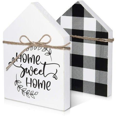Double-Sided Home Sweet Home Sign for Shelf Decorations - Black and White Buffalo Plaid Decor Farmho
Double-Sided Home Sweet Home Sign for Shelf Decorations - Black and White Buffalo Plaid Decor Farmho