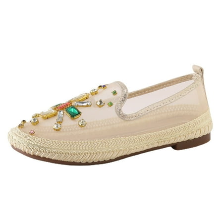 ZIZOCWA Women S Slip On Walking Shoes Loafers Summer Breathable Mesh Colorful Rhinestone Casual Shoes Non-Slip Soft Sole Single Shoes Gold Size40
ZIZOCWA Women S Slip On Walking Shoes Loafers Summer Breathable Mesh Colorful Rhinestone Casual Shoes Non-Slip Soft Sole Single Shoes Gold Size40