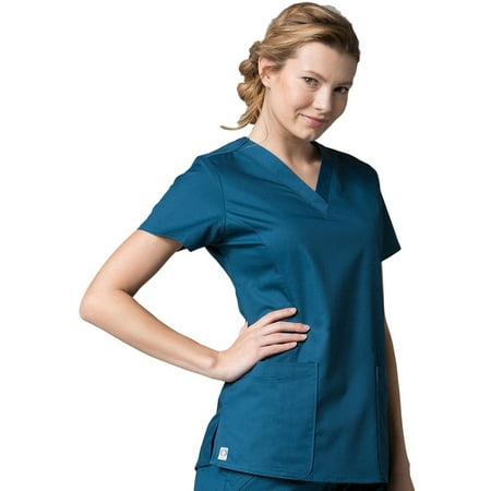 EON Women s COOLMAX V-Neck Solid Scrub Top