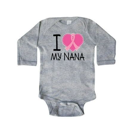 Inktastic Breast Cancer Nana Gift Baby Boy or Baby Girl Long Sleeve Bodysuit