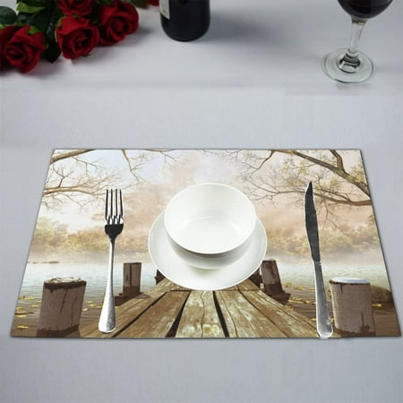 ECZJNT Autumn Wooden Dock Pier Placemat Plate Holder Set of 4 Winter Leaves and Tree Table Mats Protector 12x18 inch
ECZJNT Autumn Wooden Dock Pier Placemat Plate Holder Set of 4 Winter Leaves and Tree Table Mats Protector 12x18 inch
