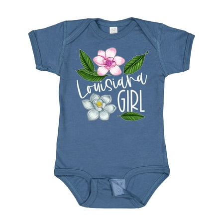 Inktastic Louisiana Girl Magnolia Flowers and Leaves Gift Baby Girl Bodysuit