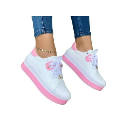 Crocowalk Womens Sneakers Lace Up Walking Shoes Non Slip Flats Lightweight Comfort Skate Shoe Women Casual Platform Sneaker Pink 4.5
Crocowalk Womens Sneakers Lace Up Walking Shoes Non Slip Flats Lightweight Comfort Skate Shoe Women Casual Platform Sneaker Pink 4.5