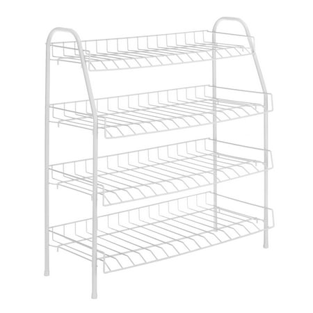 Whitmor 4-Tier Closet Shoe / Accessoriy Shelves - White - 11.5" x 25.0" x 27.88"