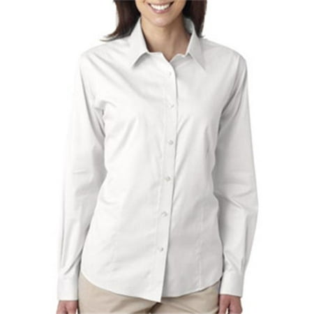 UltraClub 8381 Ladies Non-Iron Pinpoint - White, Large