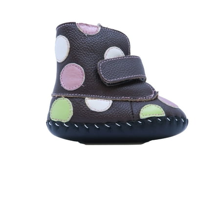 Pre-owned Pediped Girls Brown | Polka Dots Booties size: 0-6 Months
