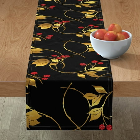 Cotton Sateen Table Runner 90 - Black Gold Large Berry Chinoiserie Vines Botanical Chinese Asian Print Custom Table Linens by Spoonflower
Cotton Sateen Table Runner 90 - Black Gold Large Berry Chinoiserie Vines Botanical Chinese Asian Print Custom Table Linens by Spoonflower