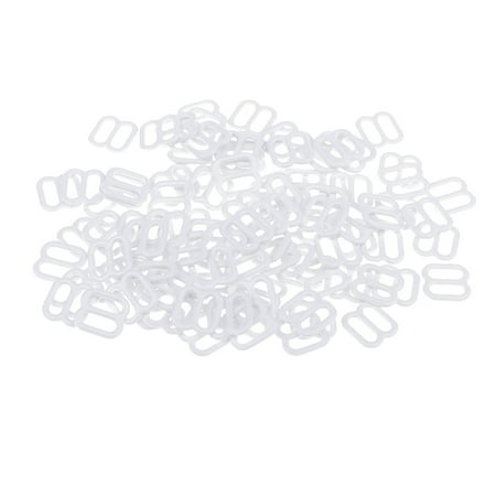 100Pcs/lot 6mm Iron Bra Strap Adjustment Buckle 8 Sliders Clips White