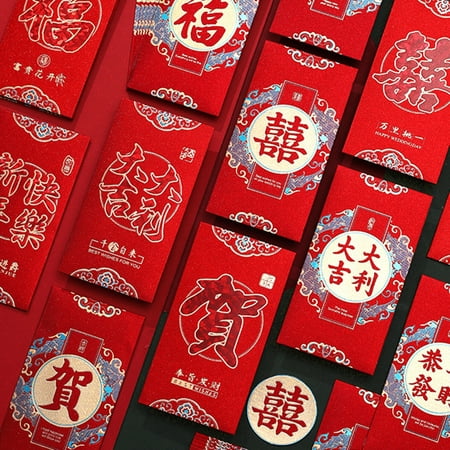 

Cheers US 6Pcs Chinese Red Envelopes Lucky Money Red Packet Hong Bao Chinese New Year Red Envelopes Lucky Money Envelope for New Year Spring Festival Birthday Wedding Cash Packet Supplies