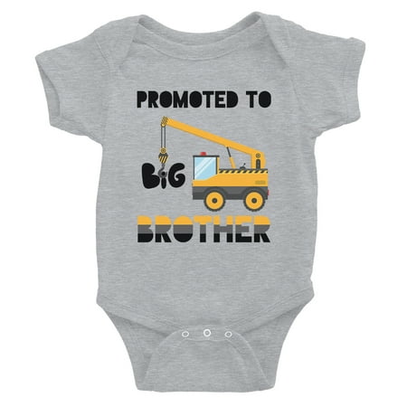 Promoted To Big Brother Baby Bodysuit Gift Grey For Baby Shower