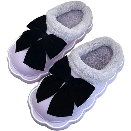 CoCopeaunt Women Warm Fluffy Fur Block Heel Cover House Shoes Waterproof Bowknot Fleece Lining Soft Indoor Outdoor Winter Slippers
CoCopeaunt Women Warm Fluffy Fur Block Heel Cover House Shoes Waterproof Bowknot Fleece Lining Soft Indoor Outdoor Winter Slippers