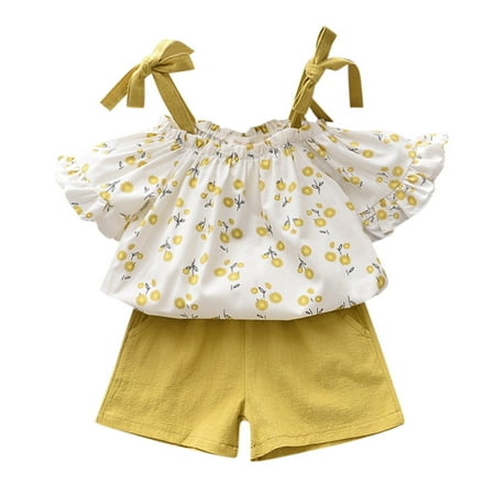 XINSHIDE Toddler Kids Baby Girls Set Summer Casual Princess Sling Off Shoulder Floral T-Shirt Tops+Shorts 2Pcs Outfits Set Baby Clothing
XINSHIDE Toddler Kids Baby Girls Set Summer Casual Princess Sling Off Shoulder Floral T-Shirt Tops+Shorts 2Pcs Outfits Set Baby Clothing
