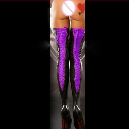 YUEHAO Club Women Comfortable Thigh-high Stockings Leather Lace Bow Long Socks PP Purple
YUEHAO Club Women Comfortable Thigh-high Stockings Leather Lace Bow Long Socks PP Purple