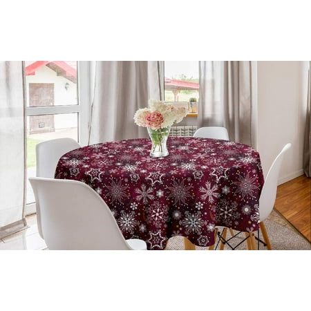 Winter Round Tablecloth Floral Flakes with Colorful Swirls Dots and Stars Xmas Party Circle Table Cloth Cover for Dining Room Kitchen Decoration 60 Maroon
Winter Round Tablecloth Floral Flakes with Colorful Swirls Dots and Stars Xmas Party Circle Table Cloth Cover for Dining Room Kitchen Decoration 60 Maroon
