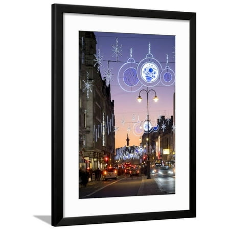 Christmas lights on The Strand, London, England, United Kingdom, Europe Framed Print Wall Art By Charles Bowman