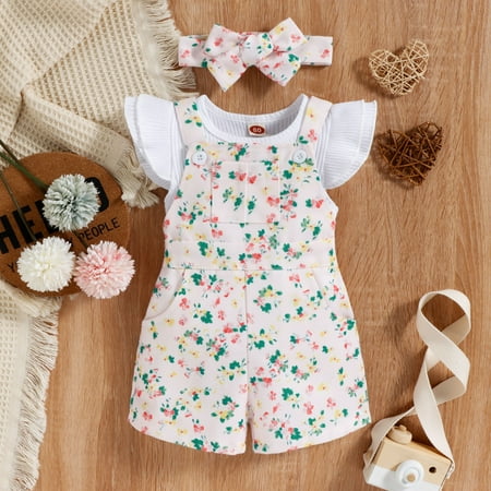 Hunpta Infant Girls Fly Sleeve Ribbed Tops T Shirt Floral Prints Suspenders Shorts Headbands Outfits
Hunpta Infant Girls Fly Sleeve Ribbed Tops T Shirt Floral Prints Suspenders Shorts Headbands Outfits