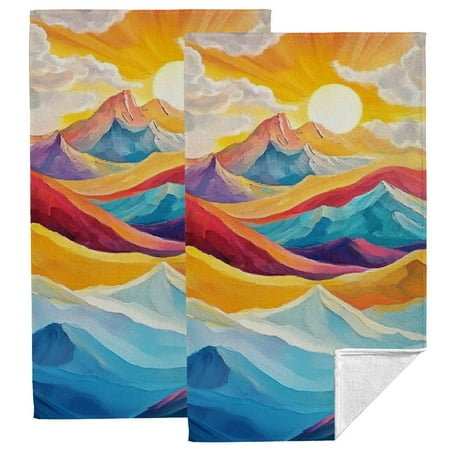 FUMJ Mountain Range Clouds Sun Funny Kitchen Towels 2-Pack Absorbent Hand Towels for Kitchens Bathrooms Showers 27.5x16 inch 27.5*16in
FUMJ Mountain Range Clouds Sun Funny Kitchen Towels 2-Pack Absorbent Hand Towels for Kitchens Bathrooms Showers 27.5x16 inch 27.5*16in