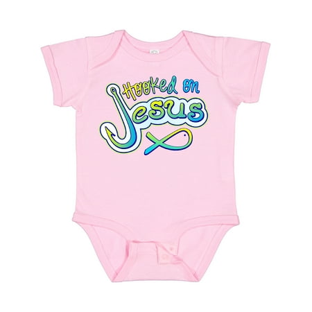 Inktastic Hooked on Jesus Christian Gift Baby Boy or Baby Girl Bodysuit