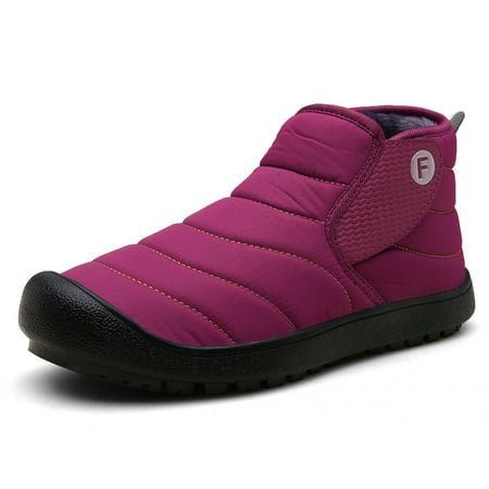 Winter Warm Boots Ankle Booties Pull On Waterproof Snow Shoes for Men Women