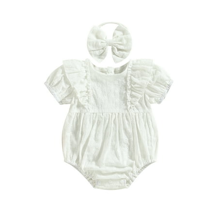 Baby Girls Romper Set Short Sleeve Crew Neck Patchwork Romper with Bowknot Headband Summer Outfit
Baby Girls Romper Set Short Sleeve Crew Neck Patchwork Romper with Bowknot Headband Summer Outfit